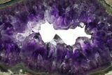 Amethyst & Agate Slab With Wood Base - Artigas, Uruguay #151227-1